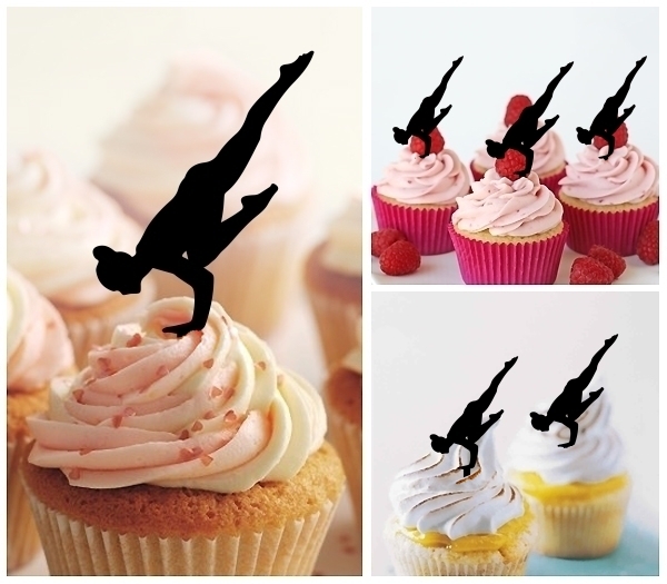 Laser Cut Yoga Pose cupcake topper