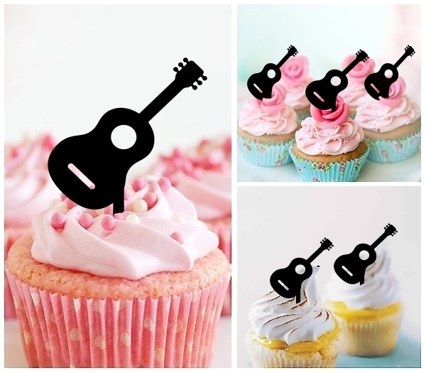 Laser Cut Guitar Classic Music Instrument cupcake topper