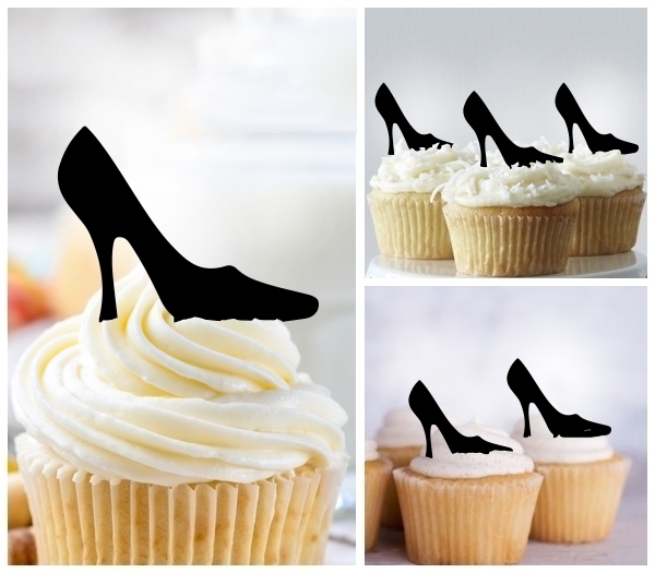 Laser Cut Women Shoe High Heel cupcake topper