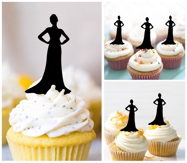 Laser Cut Fashion Model cupcake topper