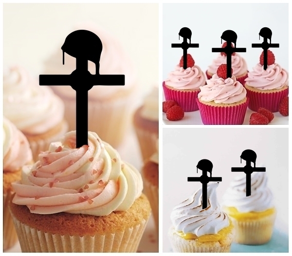 Laser Cut Fallen Soldier cupcake topper