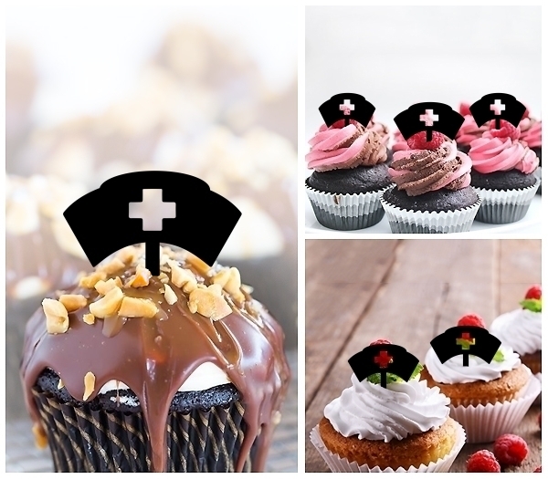 Laser Cut Nurse Hat cupcake topper