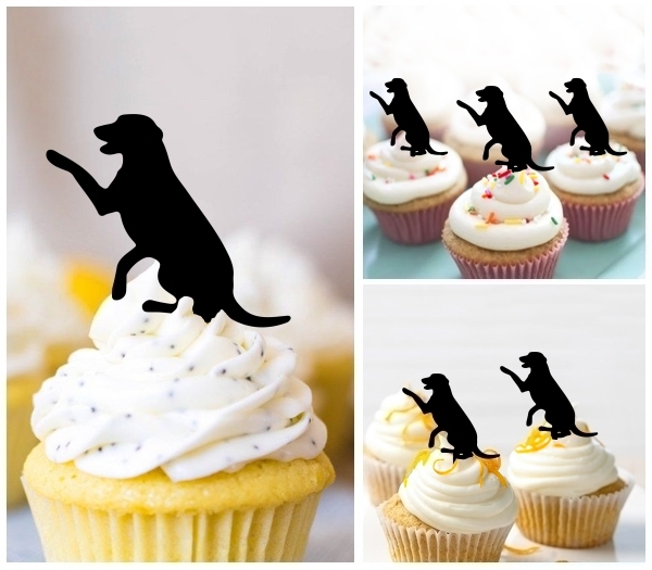 Laser Cut Sitting Dog cupcake topper