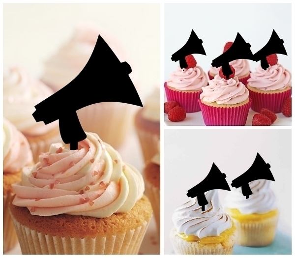 Laser Cut Megaphone Cheer cupcake topper