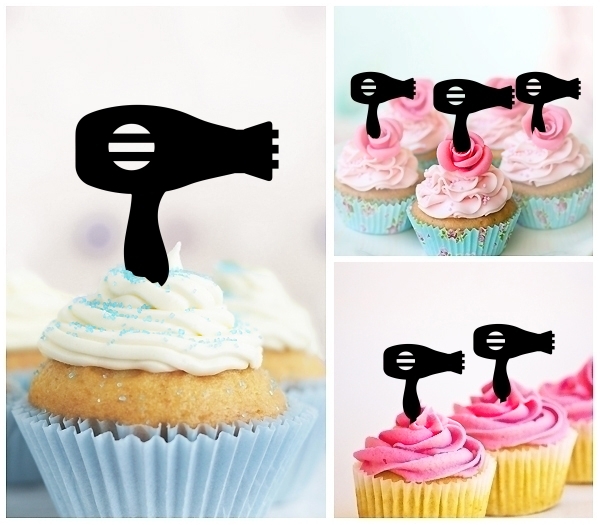 Laser Cut Hair Blow Dryer cupcake topper