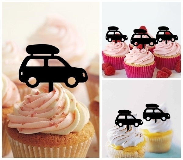 Laser Cut Travel Camping Car cupcake topper