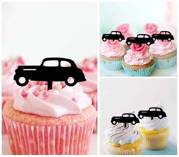 Laser Cut Old Car Retro cupcake topper