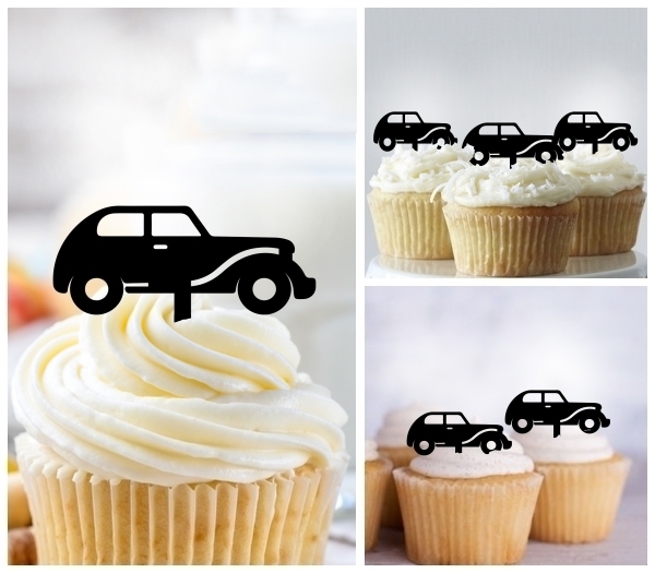 Laser Cut Vintage Old Car cupcake topper