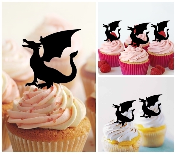 Laser Cut Dragon Monster cupcake topper