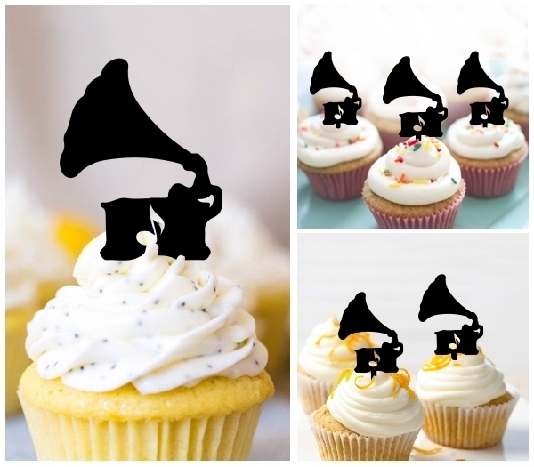 Laser Cut Record Player cupcake topper