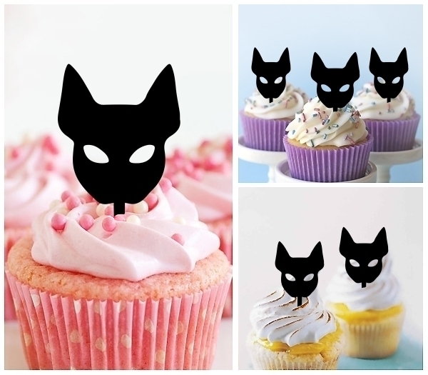 Laser Cut Cat Mask cupcake topper