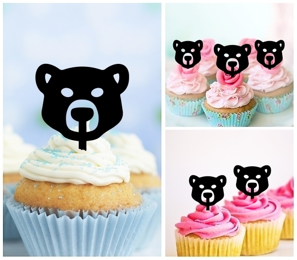 Laser Cut Bear Head cupcake topper