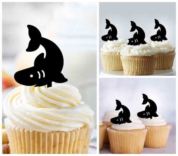 Laser Cut Baby Shark cupcake topper