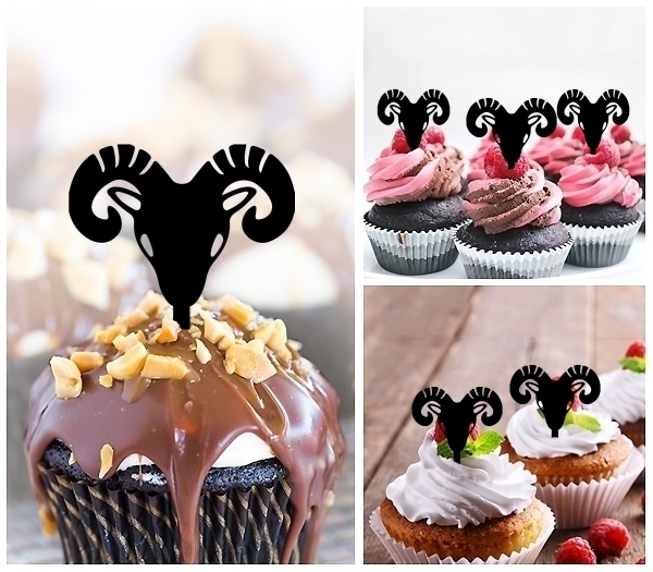 Laser Cut Sheep Head cupcake topper