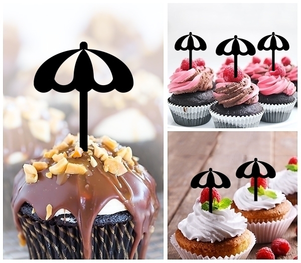 Laser Cut Beach Umbrella cupcake topper