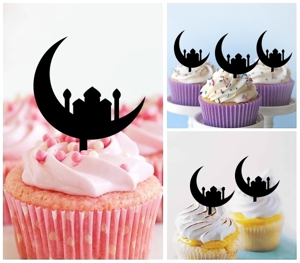 Laser Cut Islam Crescent Moon cupcake topper