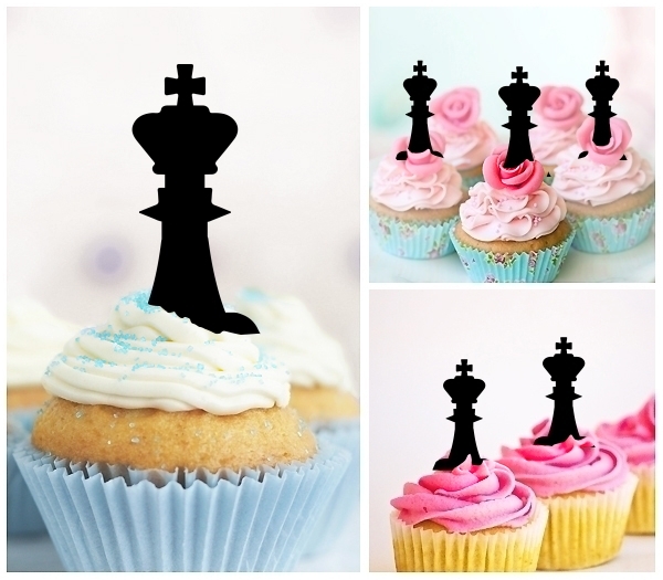 Laser Cut King Chess cupcake topper