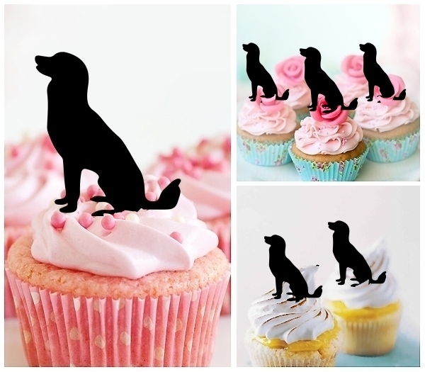 Laser Cut Head Up Sitting Dog cupcake topper