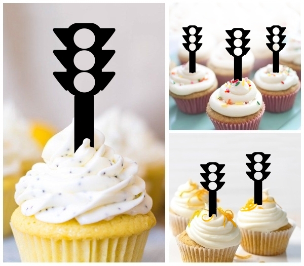 Laser Cut Traffic Light cupcake topper