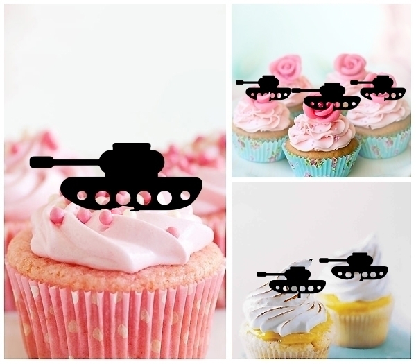 Laser Cut Tank Military cupcake topper