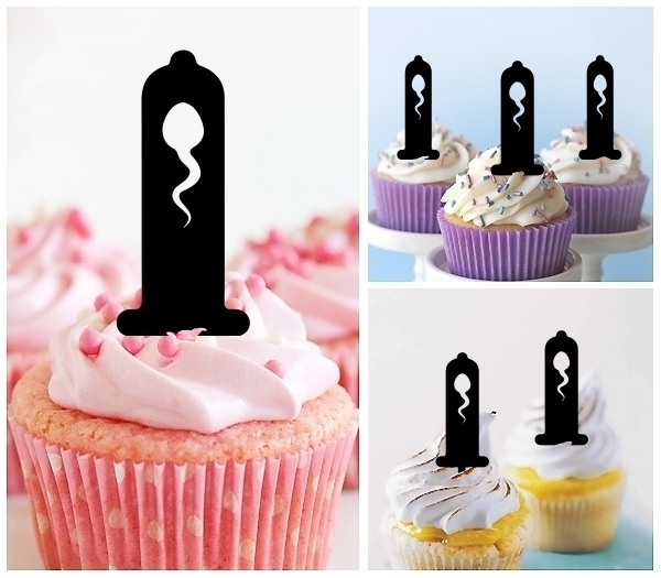 Laser Cut Condom Sex Sperm cupcake topper