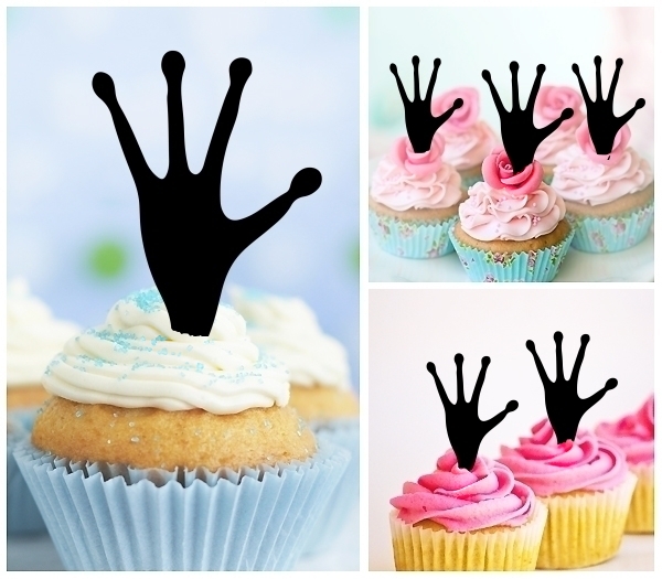 Laser Cut Alien Hand cupcake topper