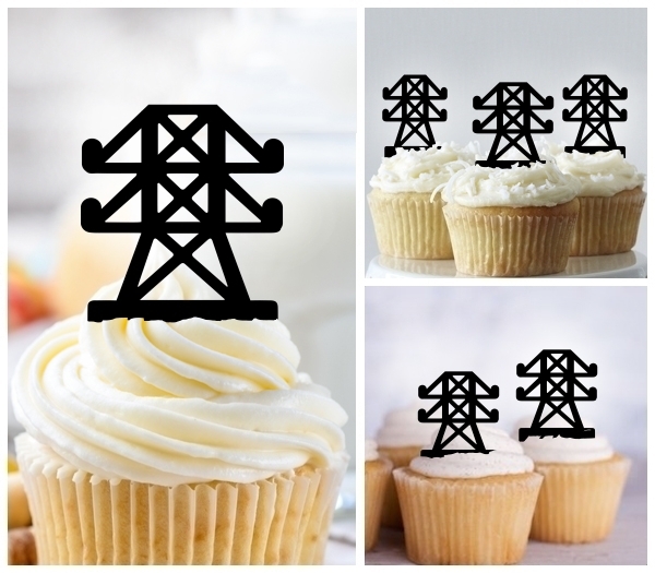 Laser Cut Electric Tower cupcake topper