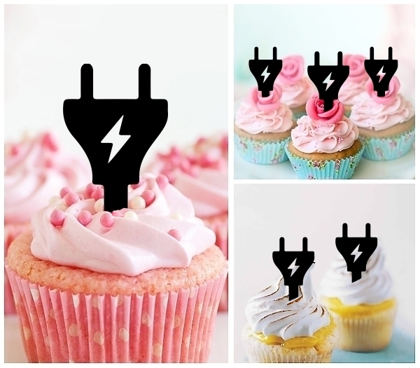 Laser Cut AC Power Plug cupcake topper