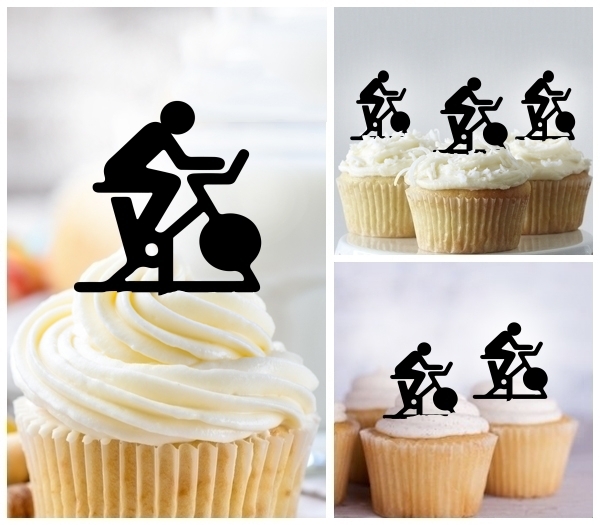 Laser Cut Fitness Cycling Machine cupcake topper