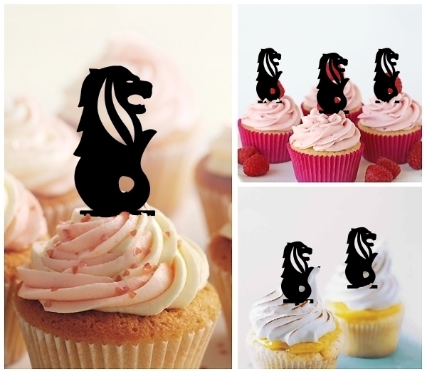 Laser Cut Singapore Merlion cupcake topper