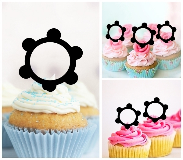 Laser Cut Tambourine Music Instrument cupcake topper