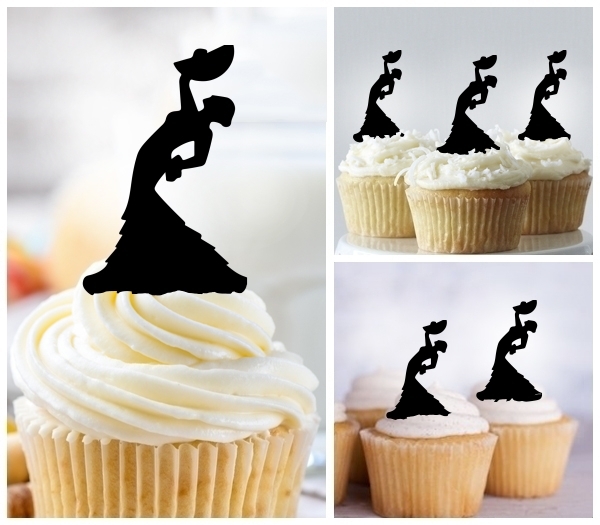 Laser Cut Female Flamenco Dancer cupcake topper