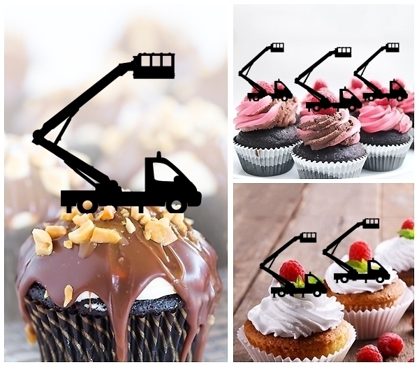 Laser Cut Bucket Truck cupcake topper