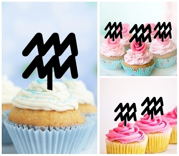 Laser Cut Aquarius Zodiac Astrology Sign Horoscope cupcake topper