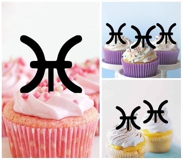 Laser Cut Pisces Zodiac Astrology Sign Horoscope cupcake topper