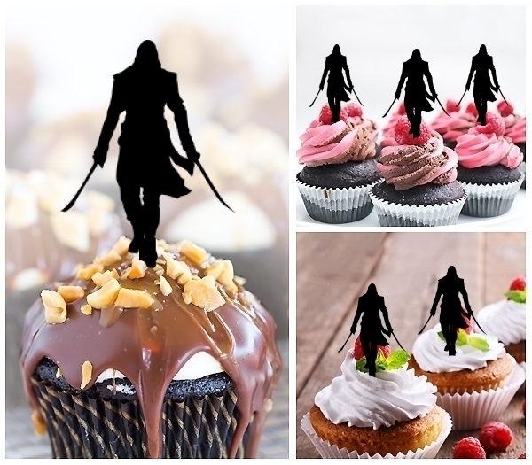 Laser Cut Assassins cupcake topper