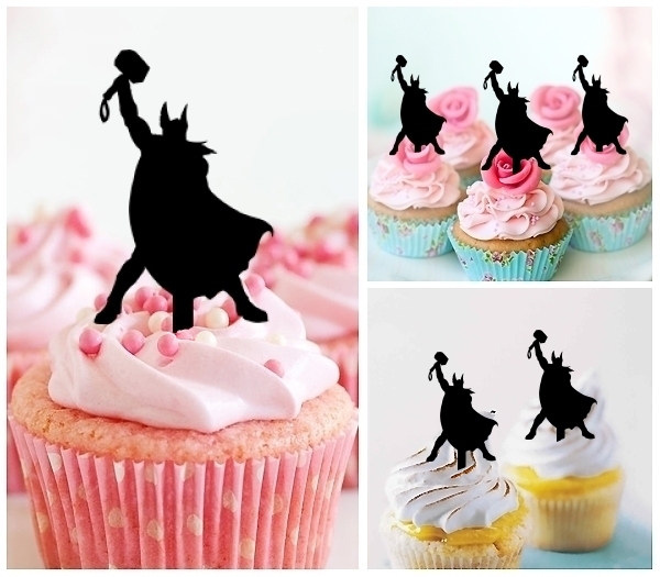 Laser Cut Thor God of Thunder cupcake topper