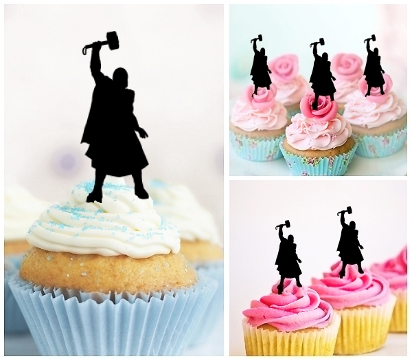 Laser Cut Thor Hammer cupcake topper