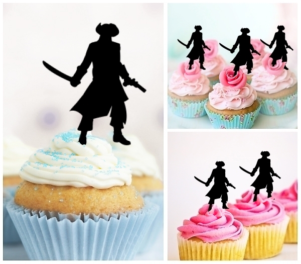 Laser Cut Pirate Captain Jack Sparrow cupcake topper