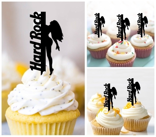 Laser Cut Hard Rock cupcake topper