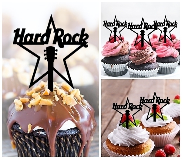 Laser Cut Hard Rock cupcake topper