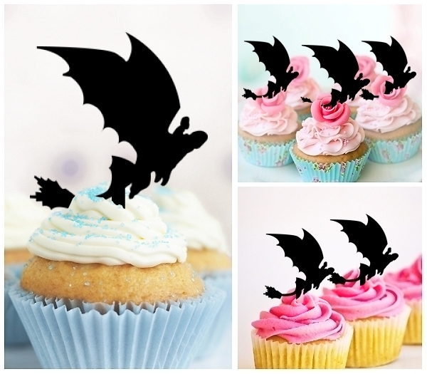 Laser Cut Dragon Toothless cupcake topper