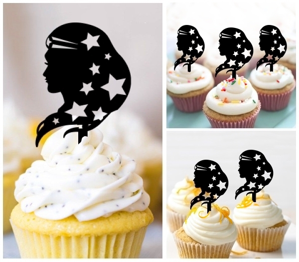 Laser Cut Wonder Woman cupcake topper