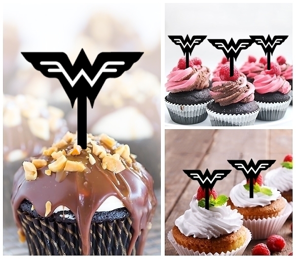 Laser Cut Wonder Woman Logo cupcake topper