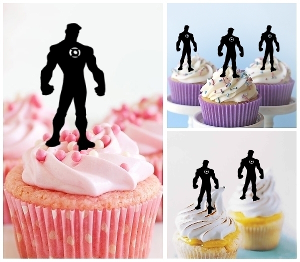 Laser Cut Green Lantern cupcake topper