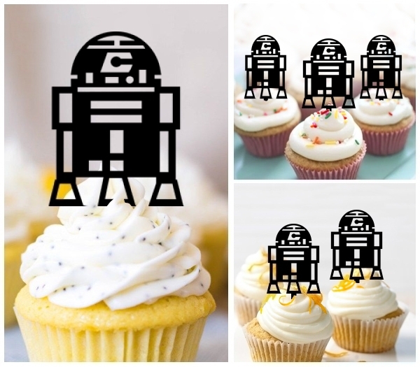 Laser Cut I Love R2D2 cupcake topper