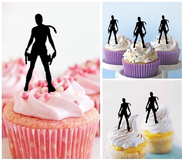 Laser Cut Lara Croft cupcake topper