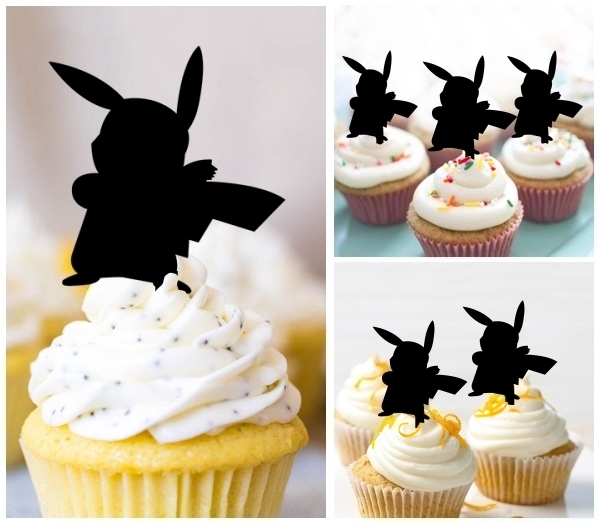 Laser Cut Pokemon Pikachu cupcake topper