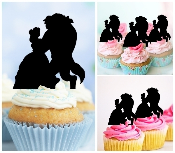 Laser Cut Beauty and the Beast cupcake topper