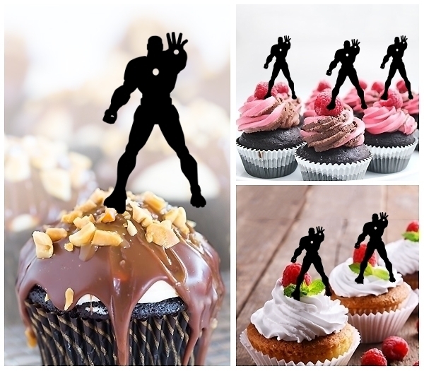 Laser Cut Iron Man cupcake topper